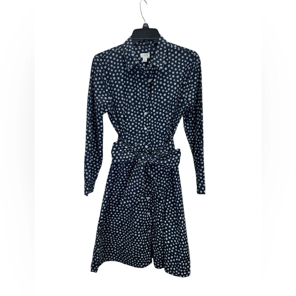 J.crew. Shirt dress with tie waist in organic cotton poplin.